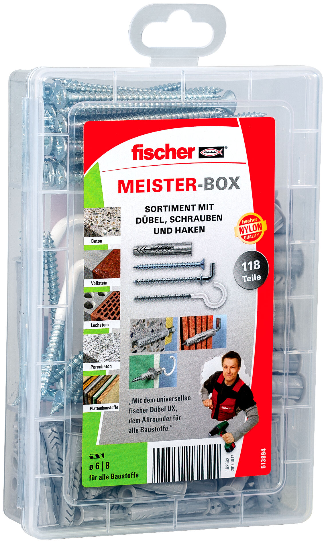 fischer Meister-Box UX z wkrętami i hakami