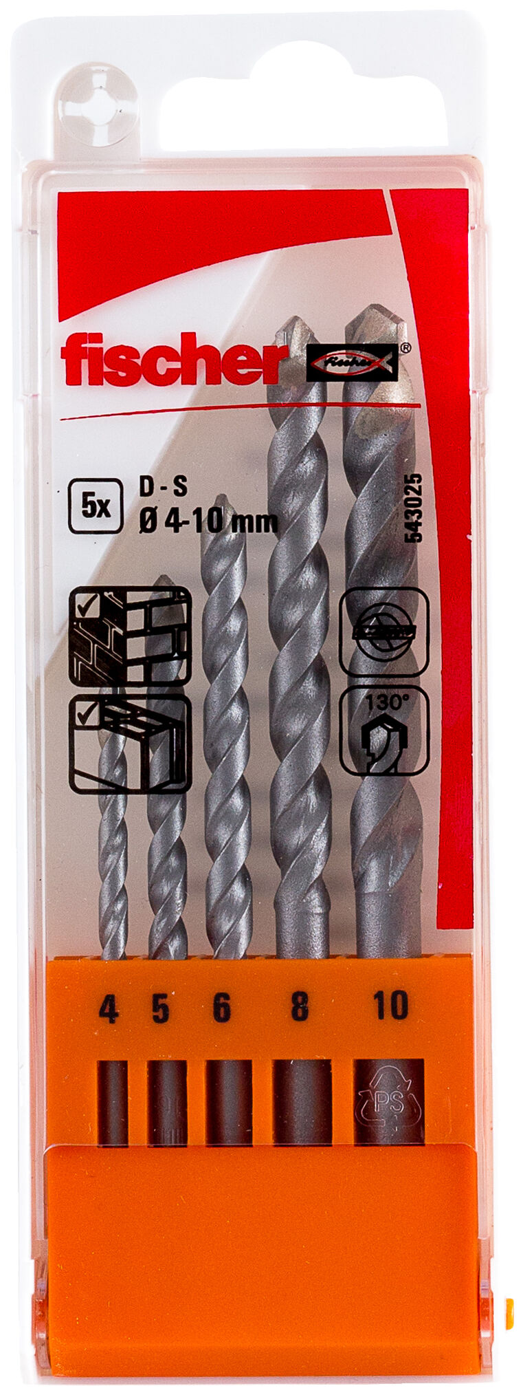 fischer Wiertło do kamienia D-S Set 4-10 mm 5pcs P