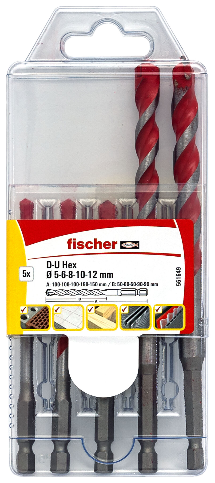 Zestaw wierteł uniwerslanych D-U Hex Set 5-12 mm