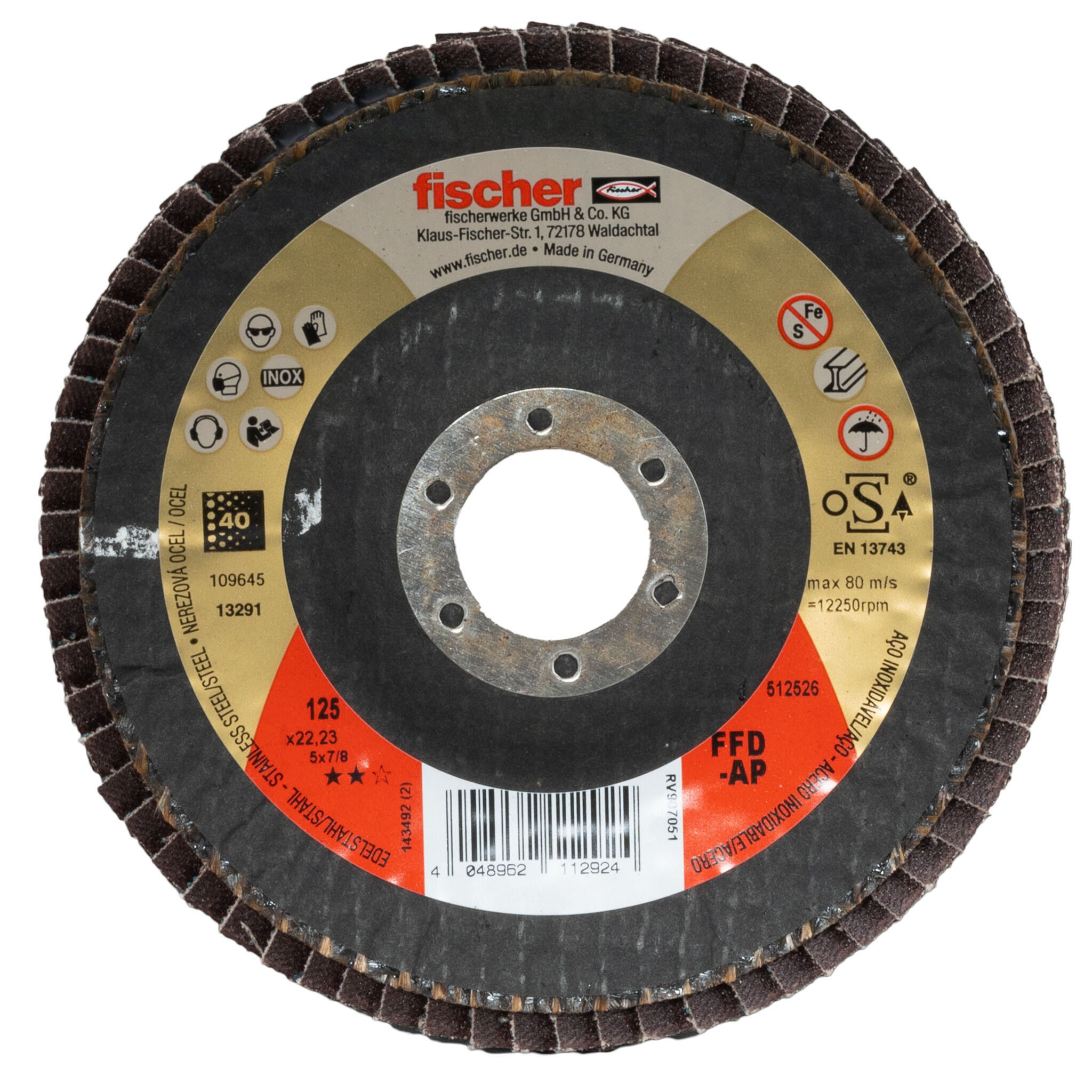 Tarcza lamelkowa fischer FFD-AP 125 K40 INOX