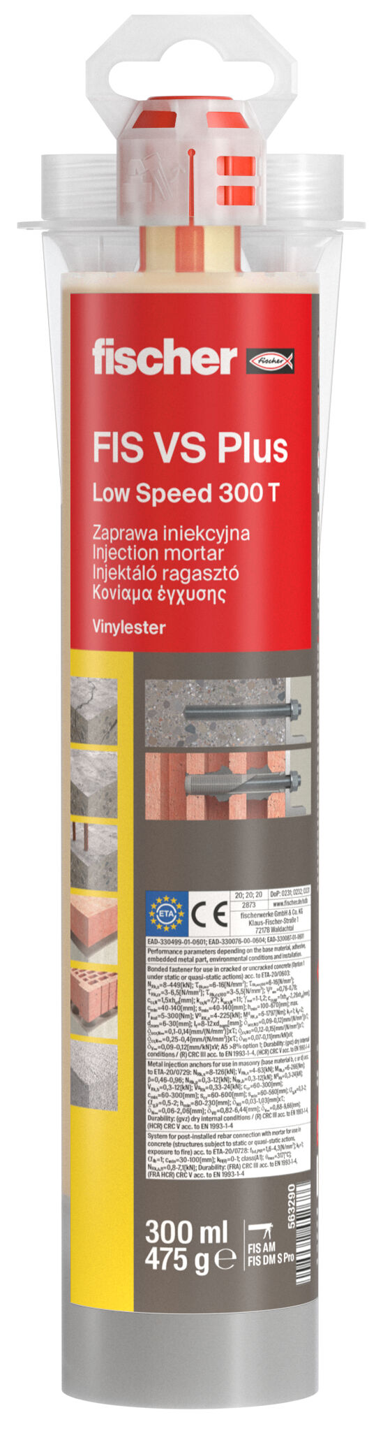 Zaprawa iniekcyjna fischer FIS VS Plus Low Speed 300 T