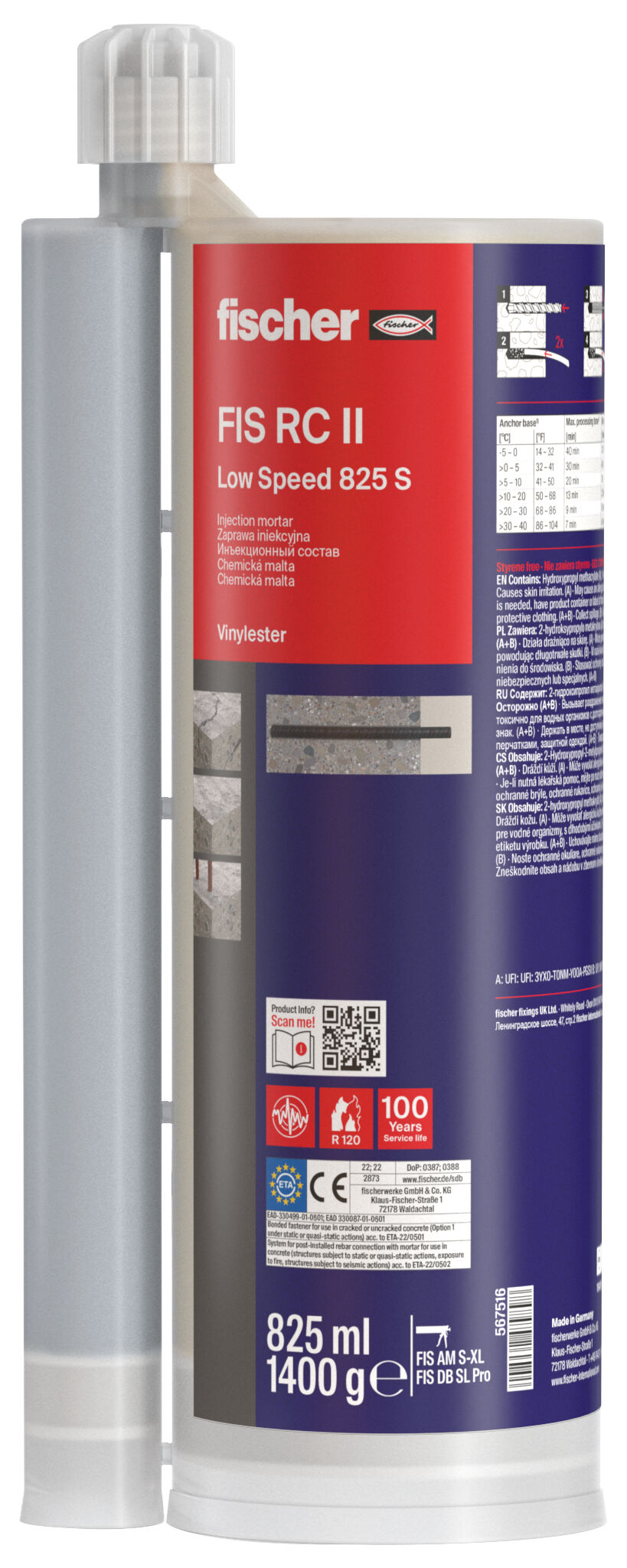 fischer RebarConnect FIS RC II Low Speed 825 S