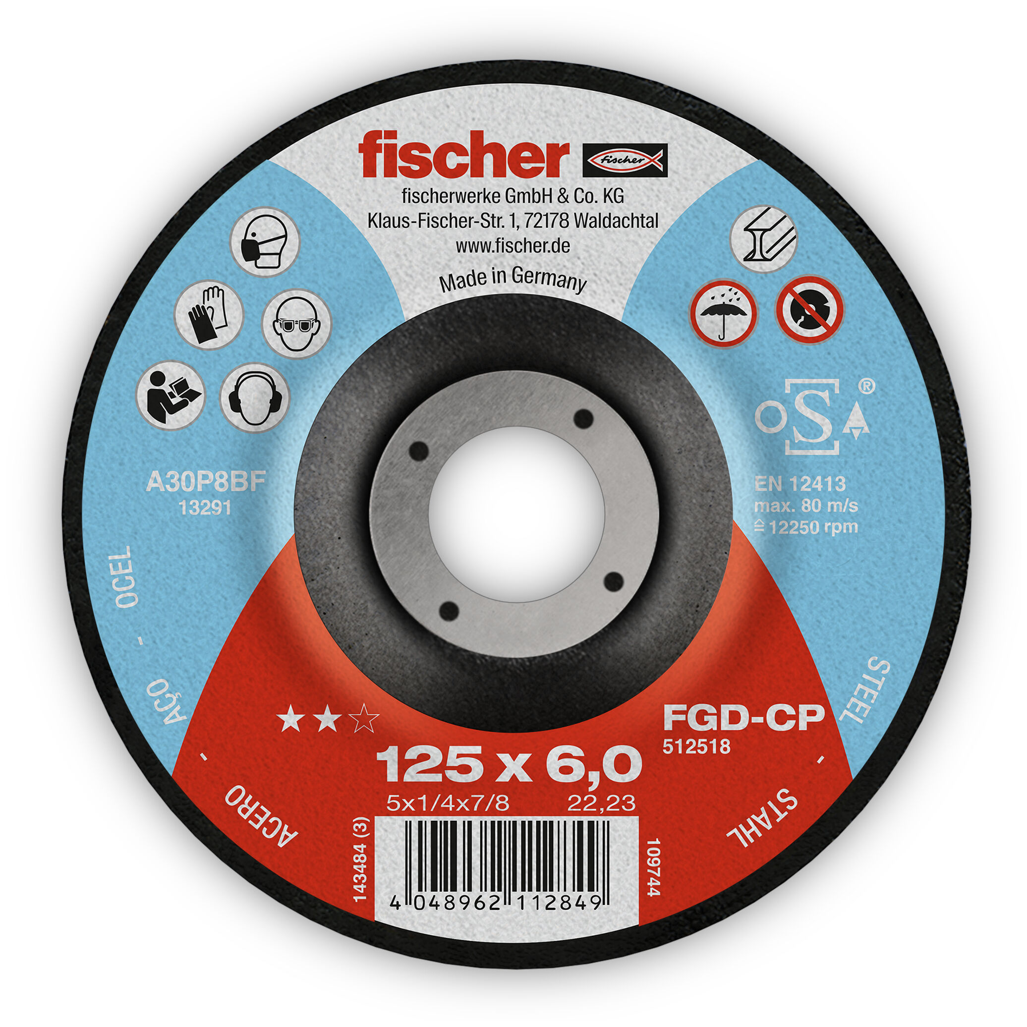 Tarcza szlifierska fischer FGD-CP 125 x 6,0 x 22,23 CARBON