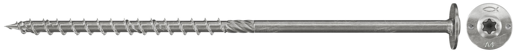 fischer PowerFast 6.0 x 80 Łeb talerzykowy A2 gwint częściowy Gniazdo TX