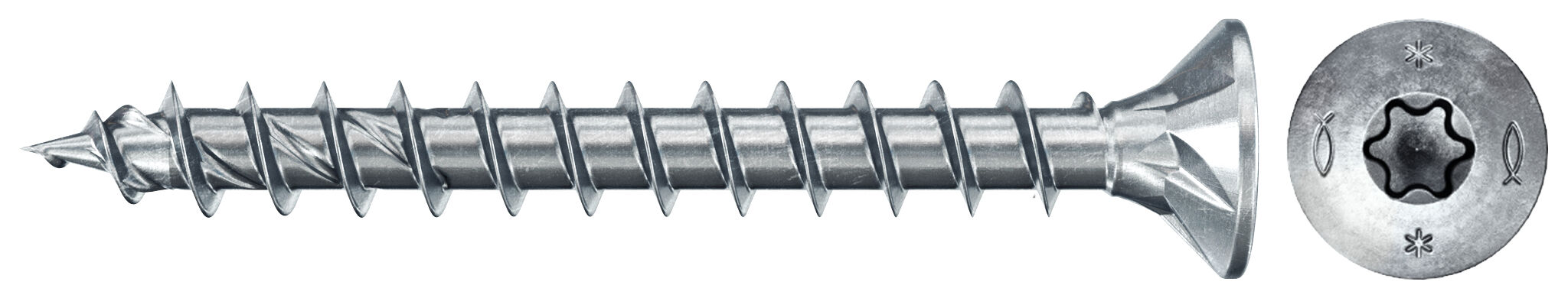 fischer PowerFast FPF II CTF 4,5x30 BC 500 Łeb stożkowy Gniazdo TX TX Gwint pełny Cynkowanie pasywacja na niebiesko
