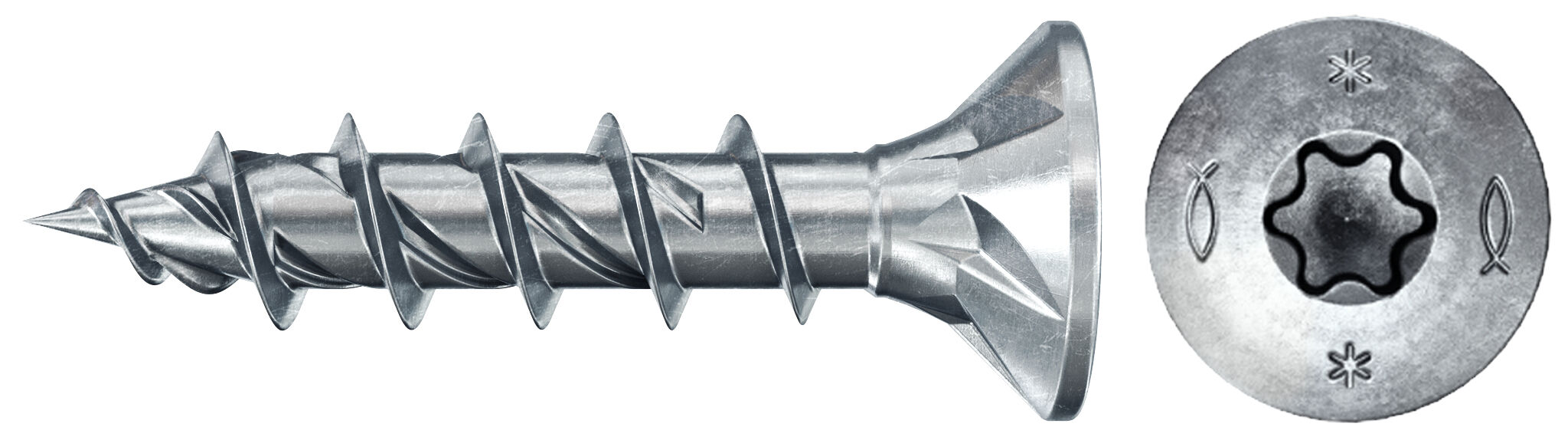 fischer PowerFast FPF II CTF 5,0x20 BC 200 Łeb stożkowy Gniazdo TX TX Gwint pełny Cynkowanie pasywacja na niebiesko