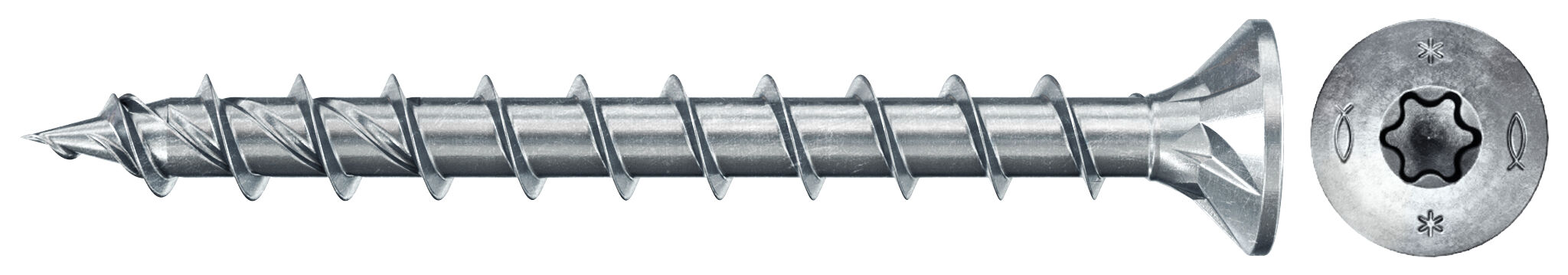 fischer PowerFast FPF II CTF 6,0x40 BC 500 Łeb stożkowy Gniazdo TX TX Gwint pełny Cynkowanie pasywacja na niebiesko