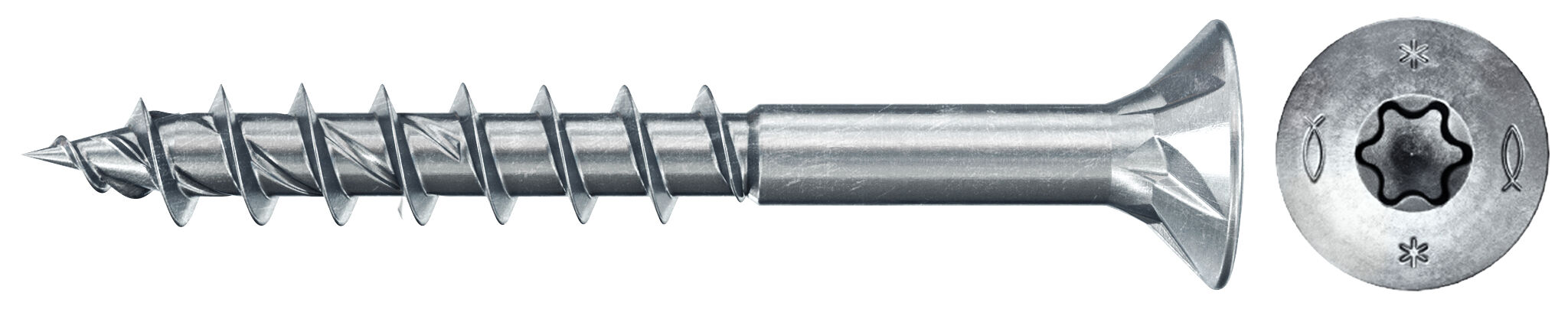 fischer PowerFast FPF II CTP 3,5x25 BC 1000 Łeb stożkowy Gniazdo TX TX Gwint częściowy Cynkowanie pasywacja na niebiesko