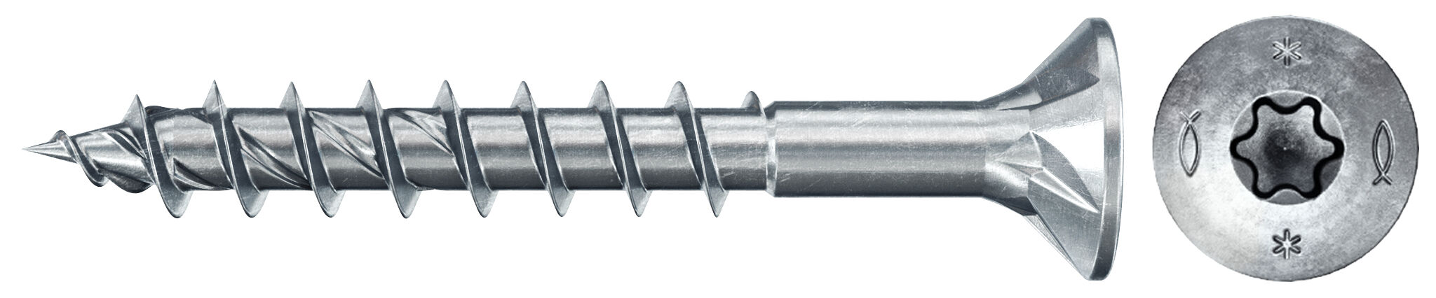 fischer PowerFast FPF II CTP 4,5x35 BC 500 Łeb stożkowy Gniazdo TX TX Gwint częściowy Cynkowanie pasywacja na niebiesko