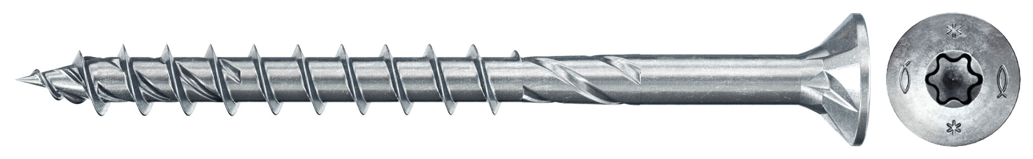 fischer PowerFast FPF II CTP 5,0x50 BC 500 Łeb stożkowy Gniazdo TX TX Gwint częściowy Cynkowanie pasywacja na niebiesko