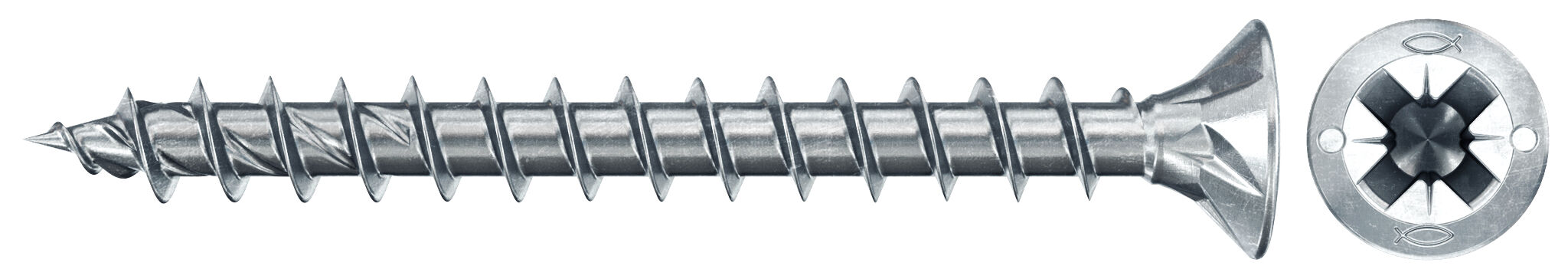 fischer PowerFast FPF II CZF 3,5x30 BC 1000 Łeb stożkowy Gniazdo krzyżowe PZ Gwint pełny Cynkowanie pasywacja na niebiesko