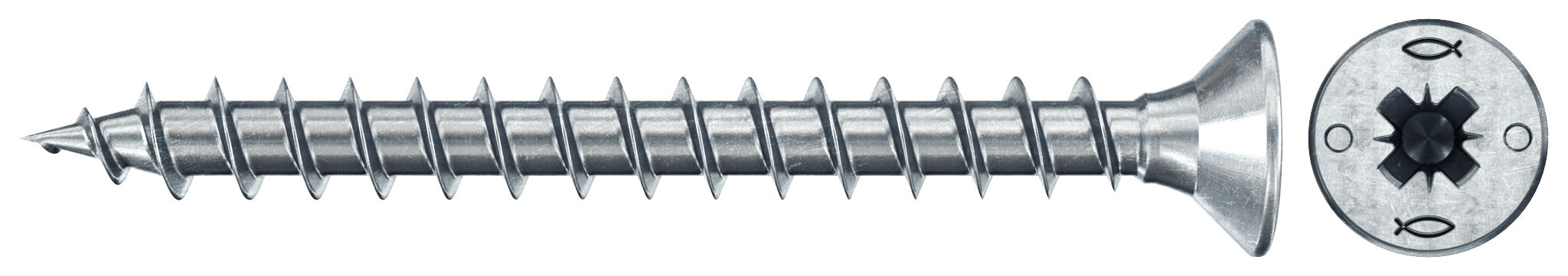 fischer PowerFast FPF II CZF 3,0x25 BC 1000 Łeb stożkowy Gniazdo krzyżowe PZ Gwint pełny Cynkowanie pasywacja na niebiesko