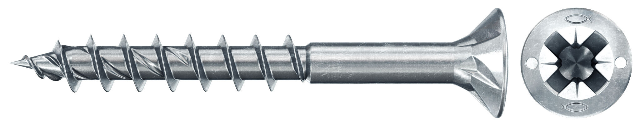 fischer PowerFast FPF II CZP 3,5x30 BC 200 Łeb stożkowy Gniazdo krzyżowe PZ Gwint częściowy Cynkowanie pasywacja na niebiesko
