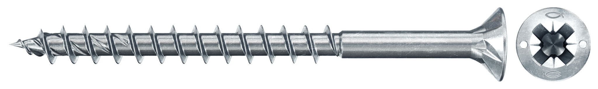 fischer PowerFast FPF II CZP 3,5x45 BC 500 Łeb stożkowy Gniazdo krzyżowe PZ Gwint częściowy Cynkowanie pasywacja na niebiesko