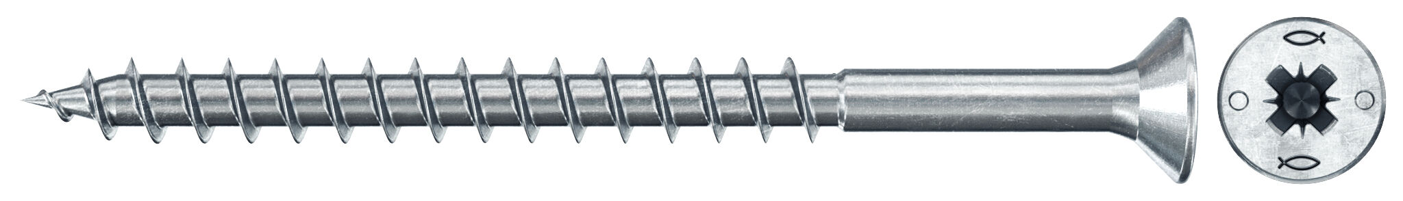 fischer PowerFast FPF II CZP 3,0x35 BC 1000 Łeb stożkowy Gniazdo krzyżowe PZ Gwint częściowy Cynkowanie pasywacja na niebiesko