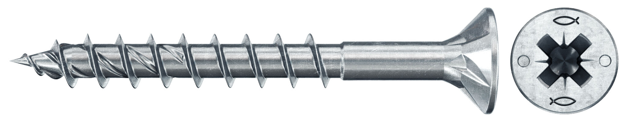 fischer PowerFast FPF II CZP 4,0x30 BC 1000 Łeb stożkowy Gniazdo krzyżowe PZ Gwint częściowy Cynkowanie pasywacja na niebiesko