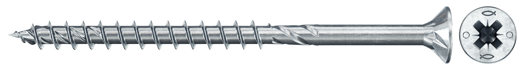 fischer PowerFast FPF II CZP 4,0x50 BC 500 Łeb stożkowy Gniazdo krzyżowe PZ Gwint częściowy Cynkowanie pasywacja na niebiesko