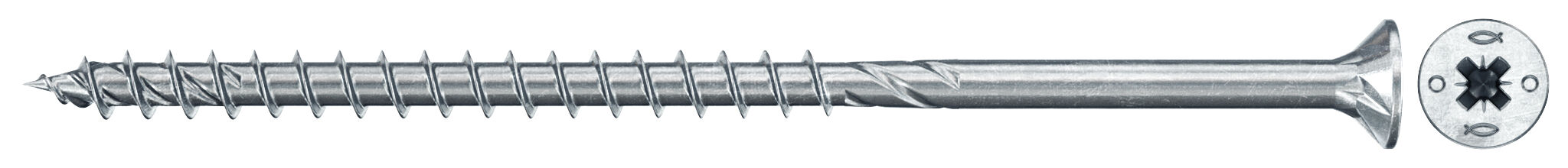 fischer PowerFast FPF II CZP 5,0x100 BC 200 Łeb stożkowy Gniazdo krzyżowe PZ Gwint częściowy Cynkowanie pasywacja na niebiesko