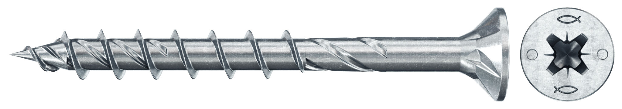 fischer PowerFast FPF II CZP 6,0x60 BC 200 Łeb stożkowy Gniazdo krzyżowe PZ Gwint częściowy Cynkowanie pasywacja na niebiesko