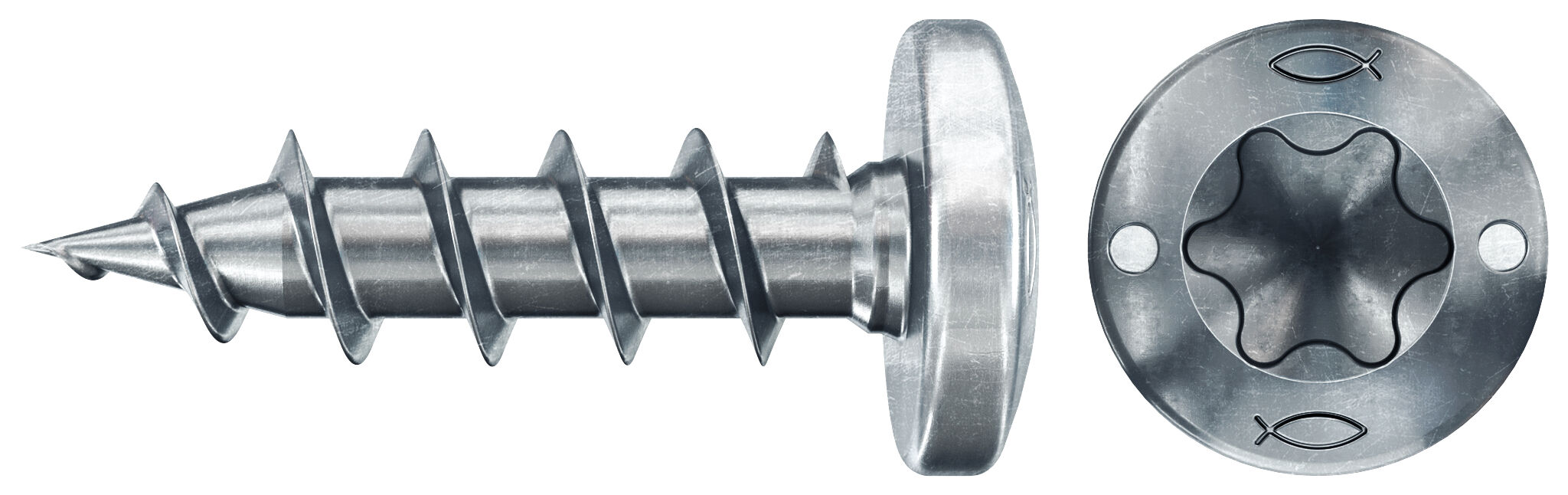 fischer PowerFast FPF II PTF 3,5x12 BC 200 Łeb grzybkowy Gniazdo TX TX Gwint pełny Cynkowanie pasywacja na niebiesko