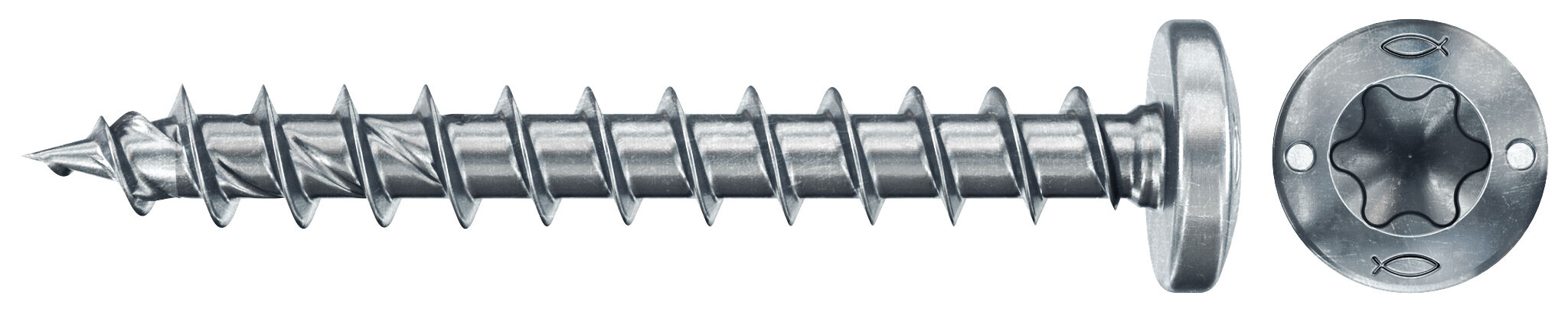 fischer PowerFast FPF II PTF 3,5x25 BC 200 Łeb grzybkowy Gniazdo TX TX Gwint pełny Cynkowanie pasywacja na niebiesko