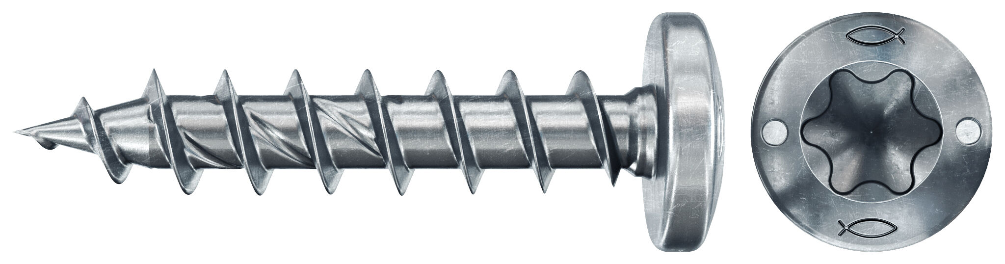 fischer PowerFast FPF II PTF 3,0x12 BC 200 Łeb grzybkowy Gniazdo TX TX Gwint pełny Cynkowanie pasywacja na niebiesko