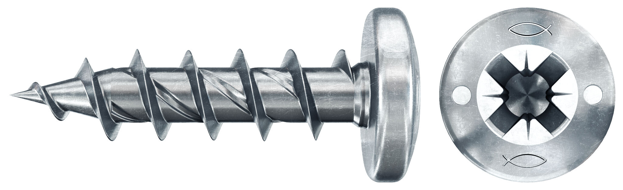 fischer PowerFast FPF II PTF 4,5x16 BC 200 Łeb grzybkowy Gniazdo TX TX Gwint pełny Cynkowanie pasywacja na niebiesko