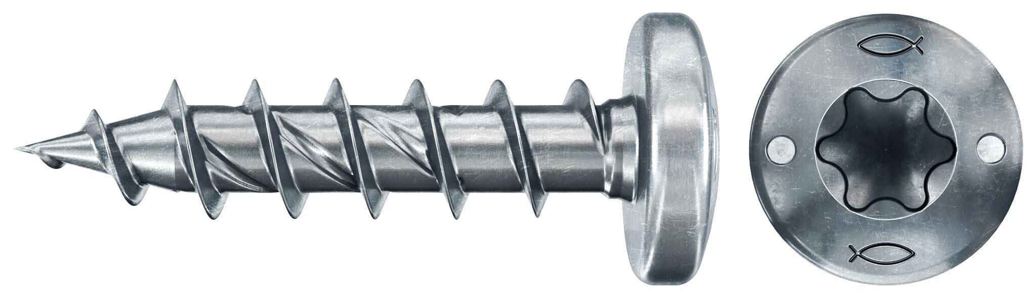 fischer PowerFast FPF II PTF 4,0x15 BC 200 Łeb grzybkowy Gniazdo TX TX Gwint pełny Cynkowanie pasywacja na niebiesko