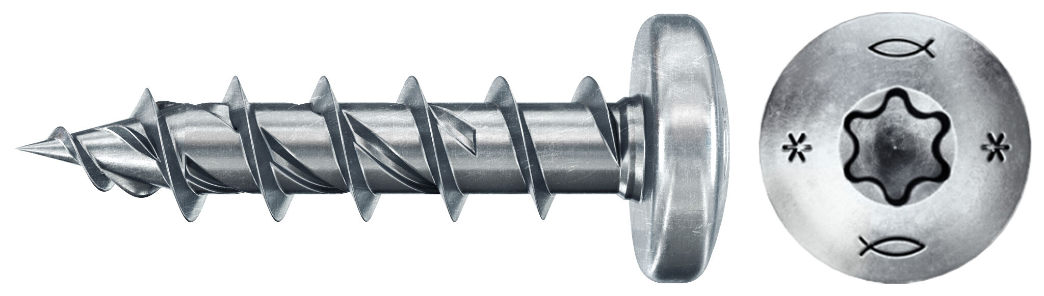 fischer PowerFast FPF II PTF 5,0x16 BC 200 Łeb grzybkowy Gniazdo TX TX Gwint pełny Cynkowanie pasywacja na niebiesko