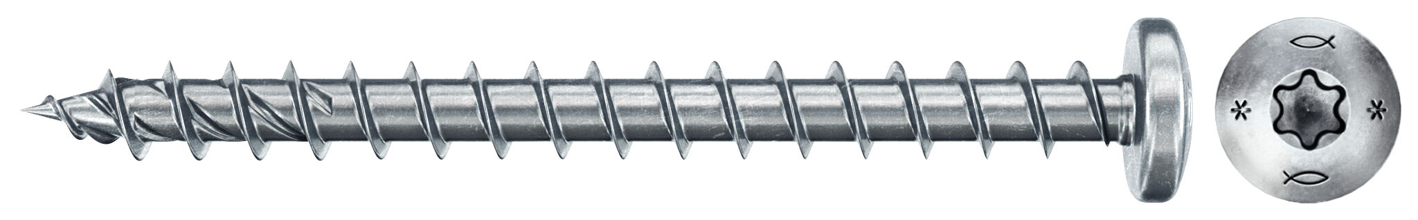 fischer PowerFast FPF II PTF 5,0x40 BC 100 Łeb grzybkowy Gniazdo TX TX Gwint pełny Cynkowanie pasywacja na niebiesko