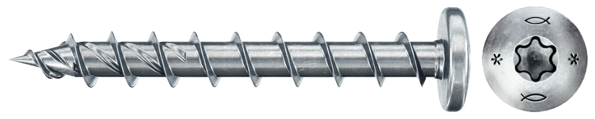 fischer PowerFast FPF II PTF 6,0x40 BC 100 Łeb grzybkowy Gniazdo TX TX Gwint pełny Cynkowanie pasywacja na niebiesko