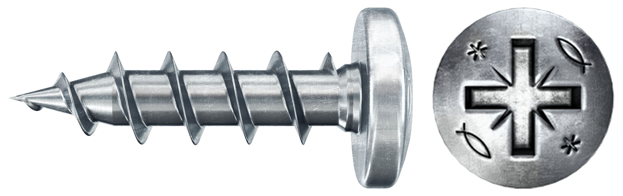 fischer PowerFast FPF II PZF 3,5x16 BC 200 Łeb grzybkowy Gniazdo krzyżowe PZ Gwint pełny Cynkowanie pasywacja na niebiesko