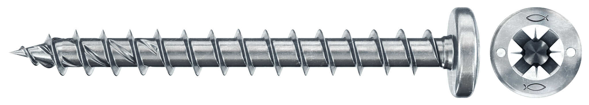 fischer PowerFast FPF II PZF 4,5x35 BC 200 Łeb grzybkowy Gniazdo krzyżowe PZ Gwint pełny Cynkowanie pasywacja na niebiesko