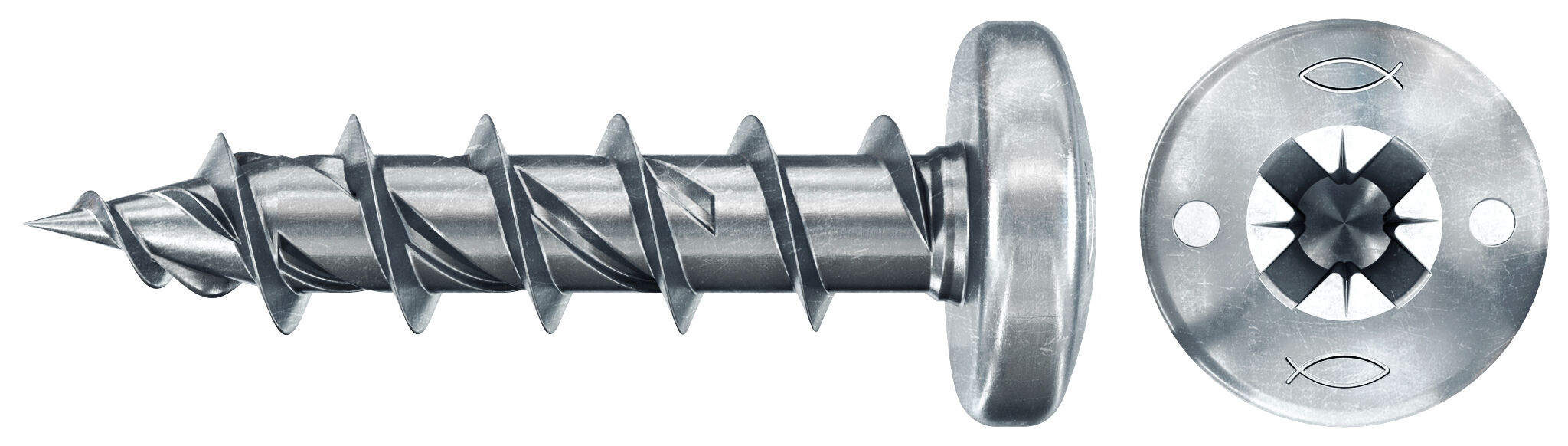 fischer PowerFast FPF II PZF 5,0x16 BC 200 Łeb grzybkowy Gniazdo krzyżowe PZ Gwint pełny Cynkowanie pasywacja na niebiesko