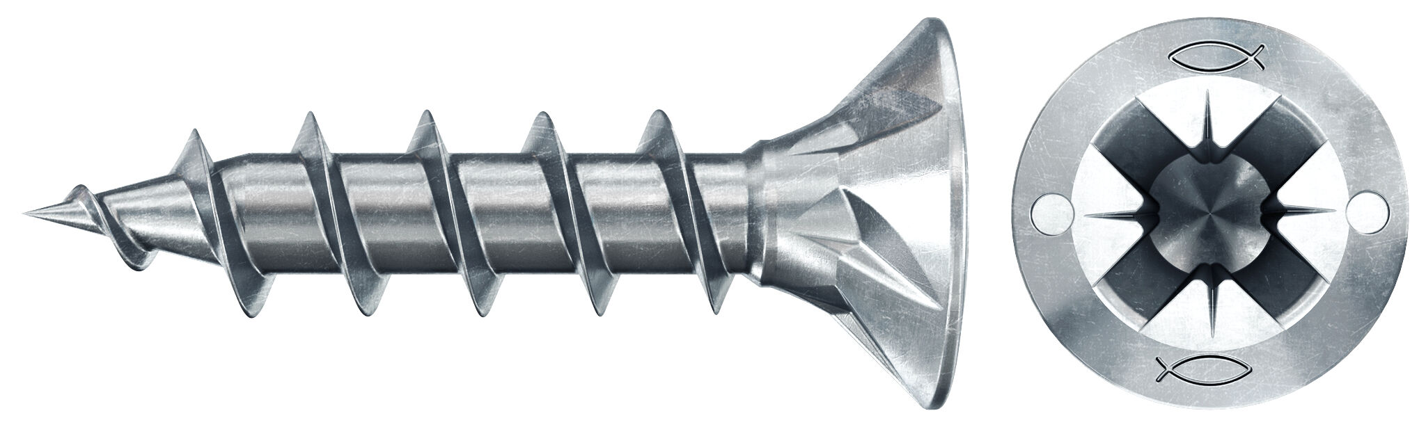 fischer PowerFast FPF II RZF 3,5x16 BC 500 Łeb stożkowy Gniazdo krzyżowe PZ Gwint pełny Cynkowanie pasywacja na niebiesko