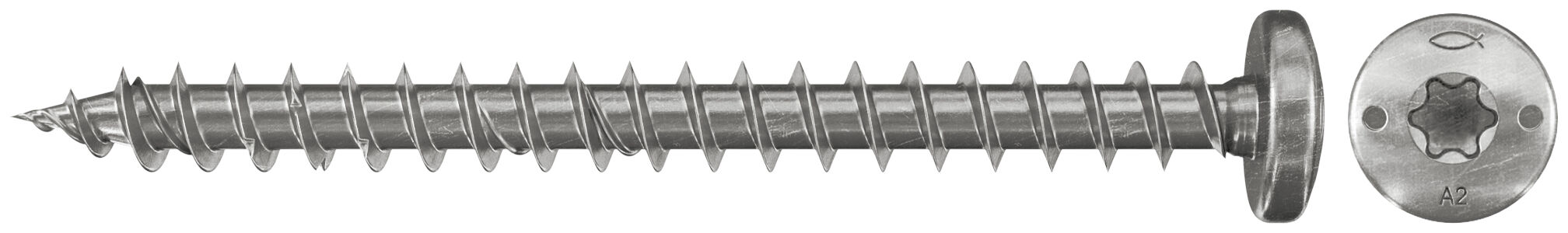 fischer PowerFast 3 x 16 półokrągła głowa A2 gwint pełny Gniazdo TX