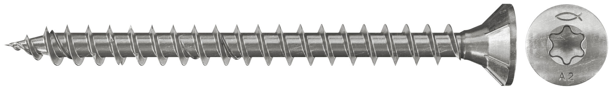 fischer PowerFast 3 x 12 z łbem stożkowym A2 gwint pełny Gniazdo TX