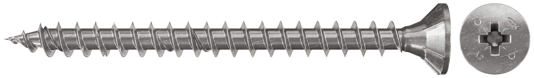 fischer PowerFast 3 x 25 z łbem stożkowym A2 gwint pełny krzyżykowym PZ