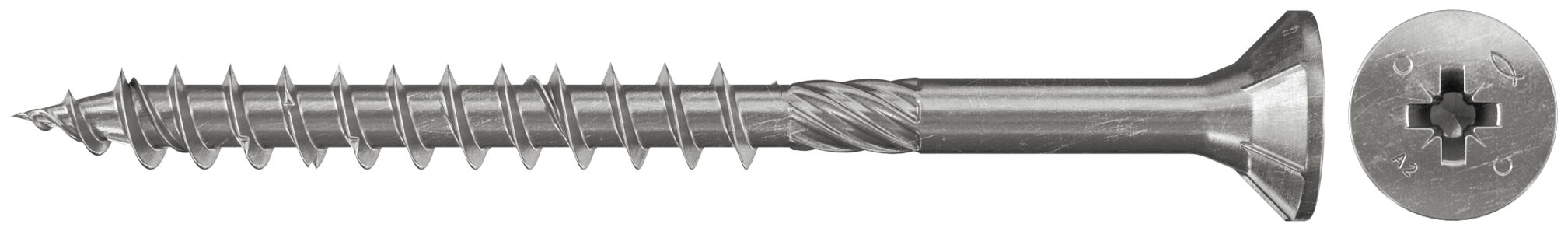 fischer PowerFast 3.5 x 35 z łbem stożkowym A2 gwint częściowy krzyżykowym PZ