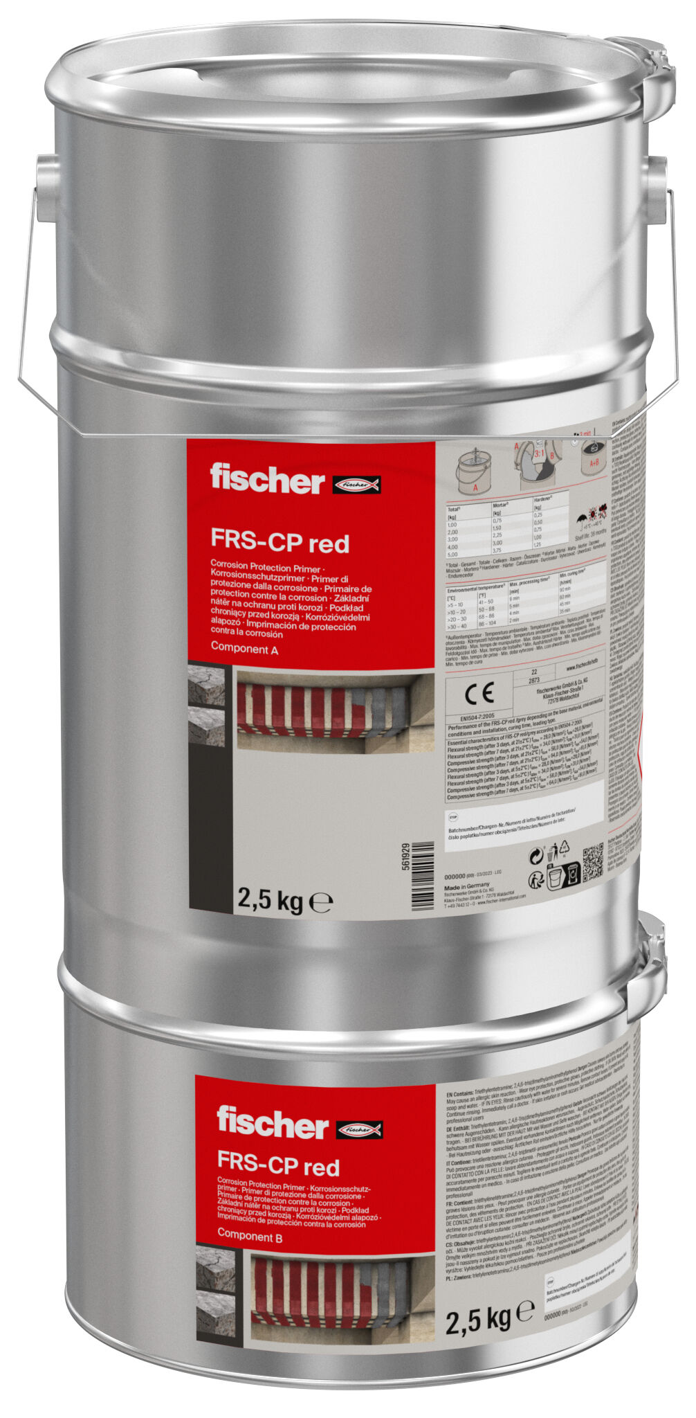 Podkład antykorozyjny fischer FRS-CP czerwony 5 kg