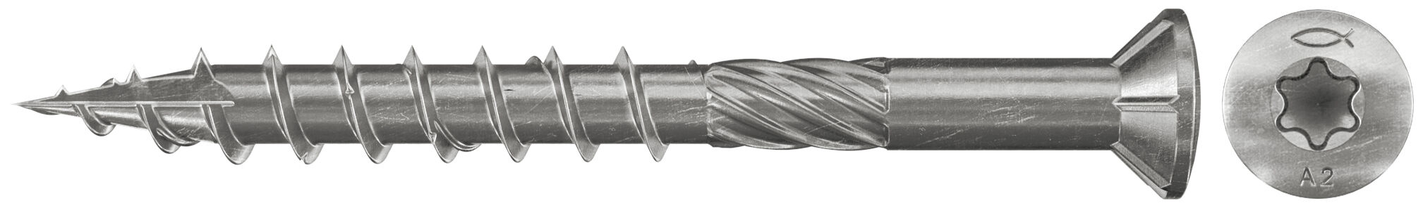 fischer Wkręt tarasowy 5 x 40 Łeb soczewkowy A2 gwint częściowy Gniazdo TX