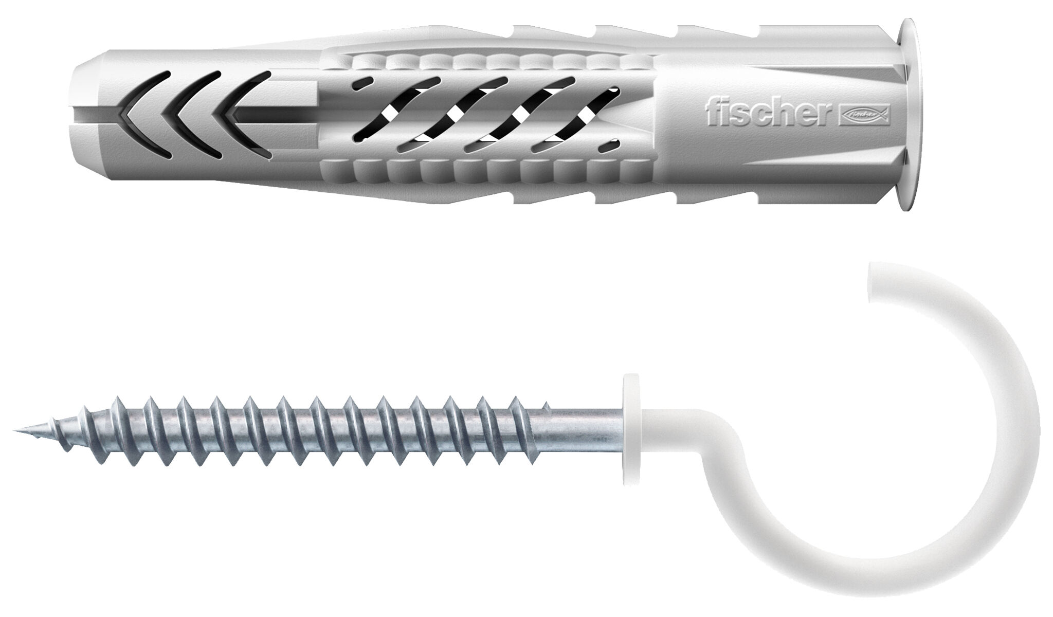 fischer Kołek uniwersalny UX 8 x 50 RH N z kołnierzem i hakiem okrągłym białym