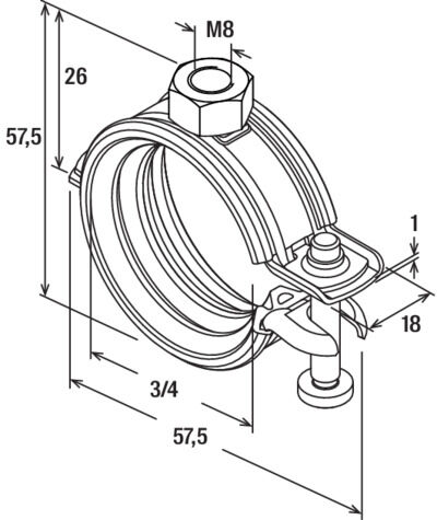 fischer Obejma jednoczęściowa FGRS Plus 3/4" B