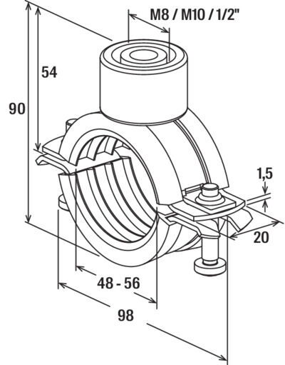 fischer Obejma rurowa FRS Triple 48 - 56