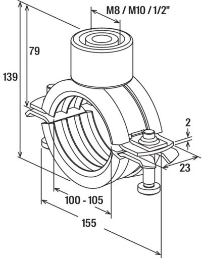 fischer Obejma rurowa FRS Triple 100 - 105