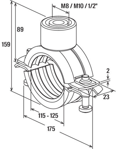 fischer Obejma rurowa FRS Triple 115 - 125