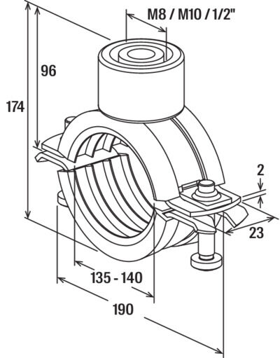 fischer Obejma rurowa FRS Triple 135 - 140