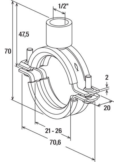 fischer Obejma masywna FRSM 1/2"