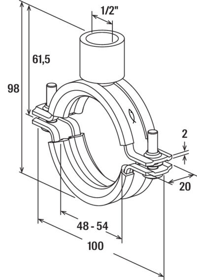 fischer Obejma masywna FRSM 1 1/2"