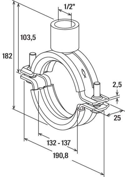 fischer Obejma masywna FRSM 133 mm